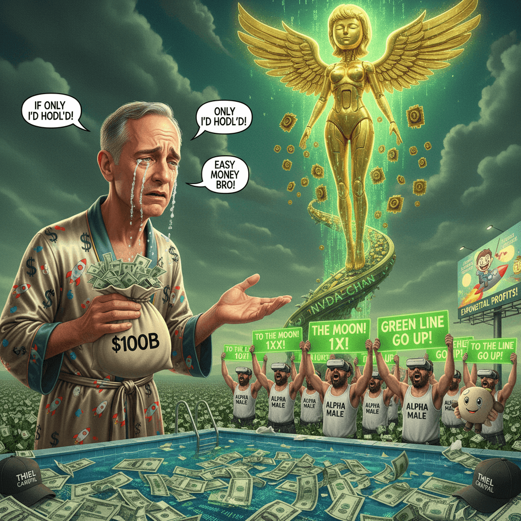 Thiel regrets $100B exit, now convinced NVDA will 10x effortlessly