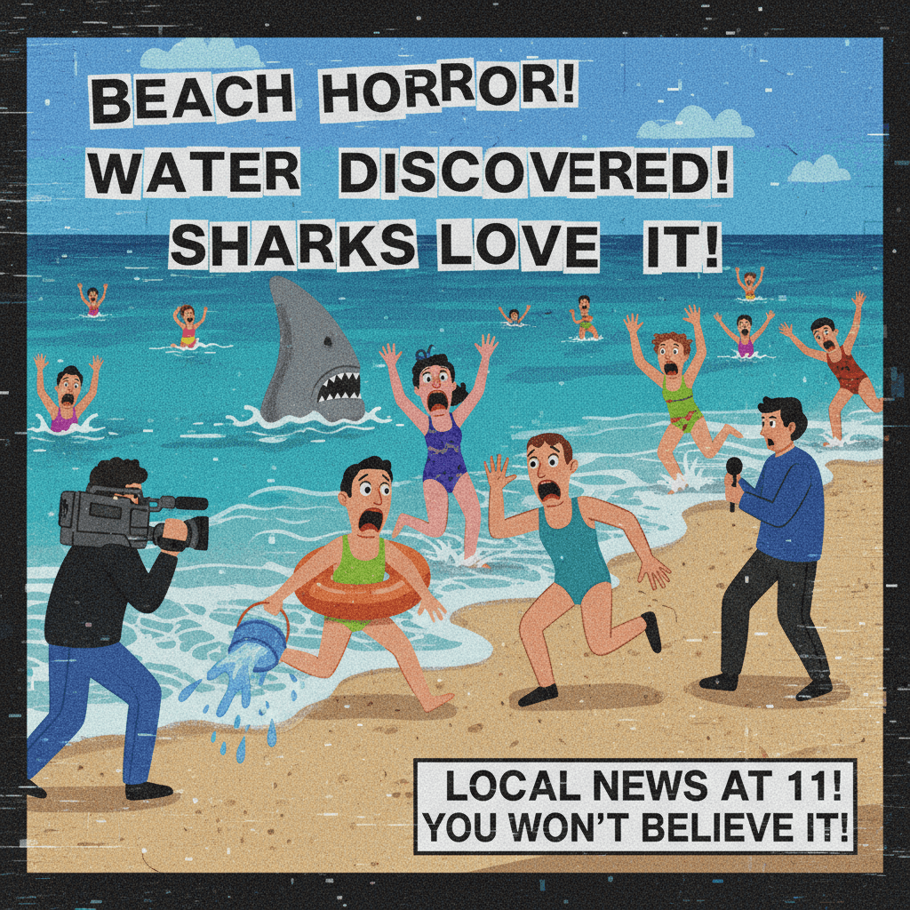 Local news discovers water exists near beach, more at 11