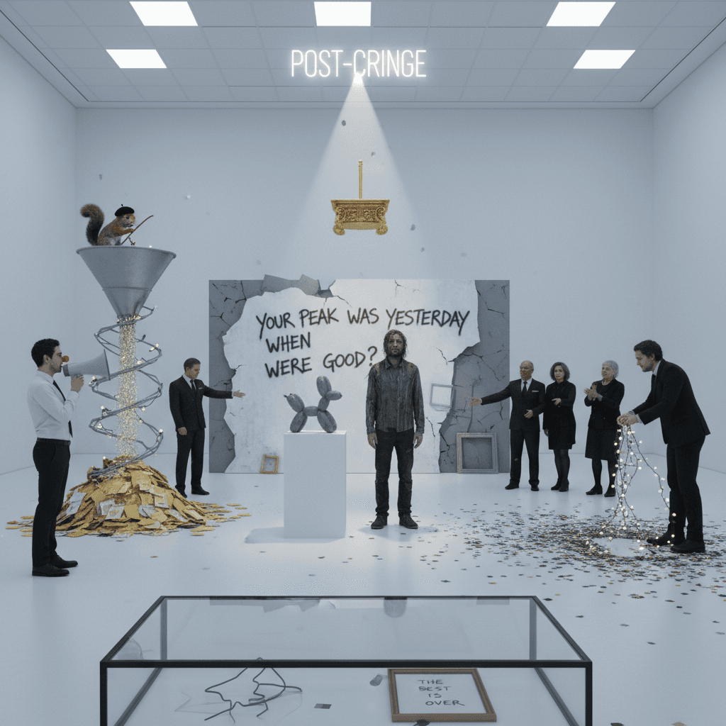 telling the artist their best work is behind them, very gallery
