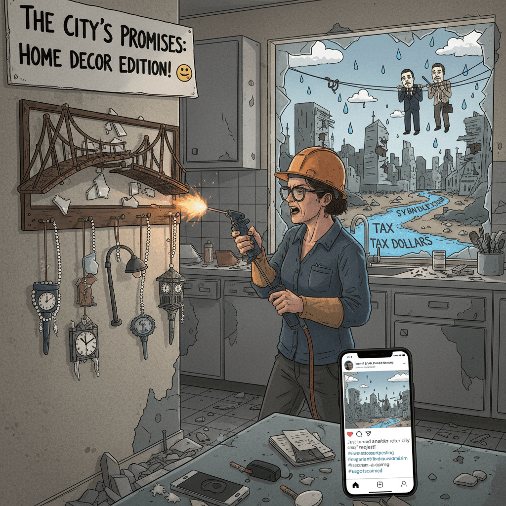 Woman turns broken promise into kitchen decoration, city weeps