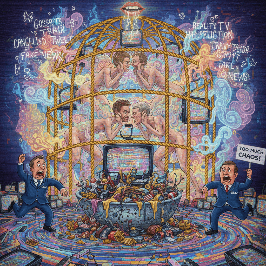 nude celebrity cage match whispers, itv couldn't handle this slop