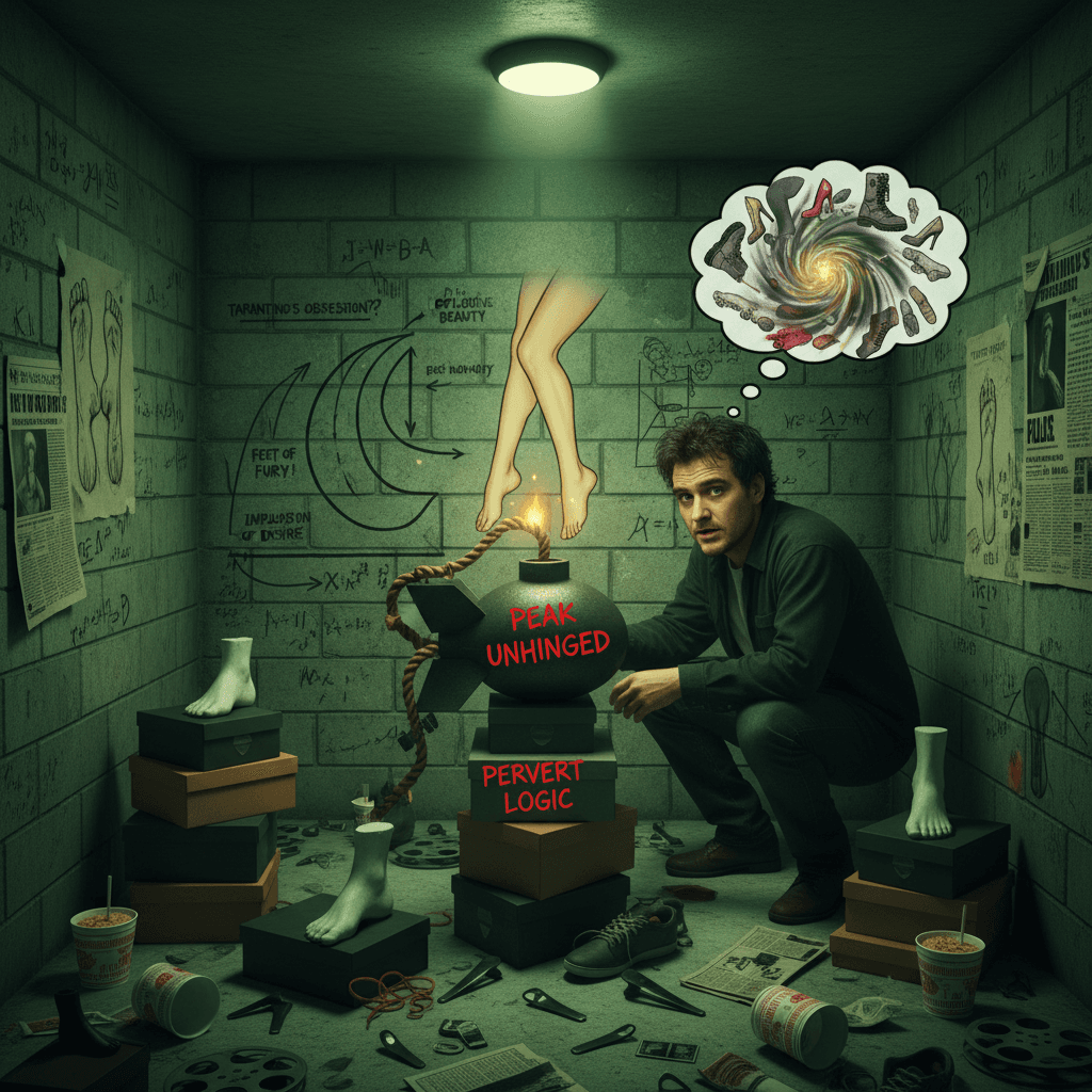 Tarantino + bomb shelter = peak unhinged foot-fetish comparison