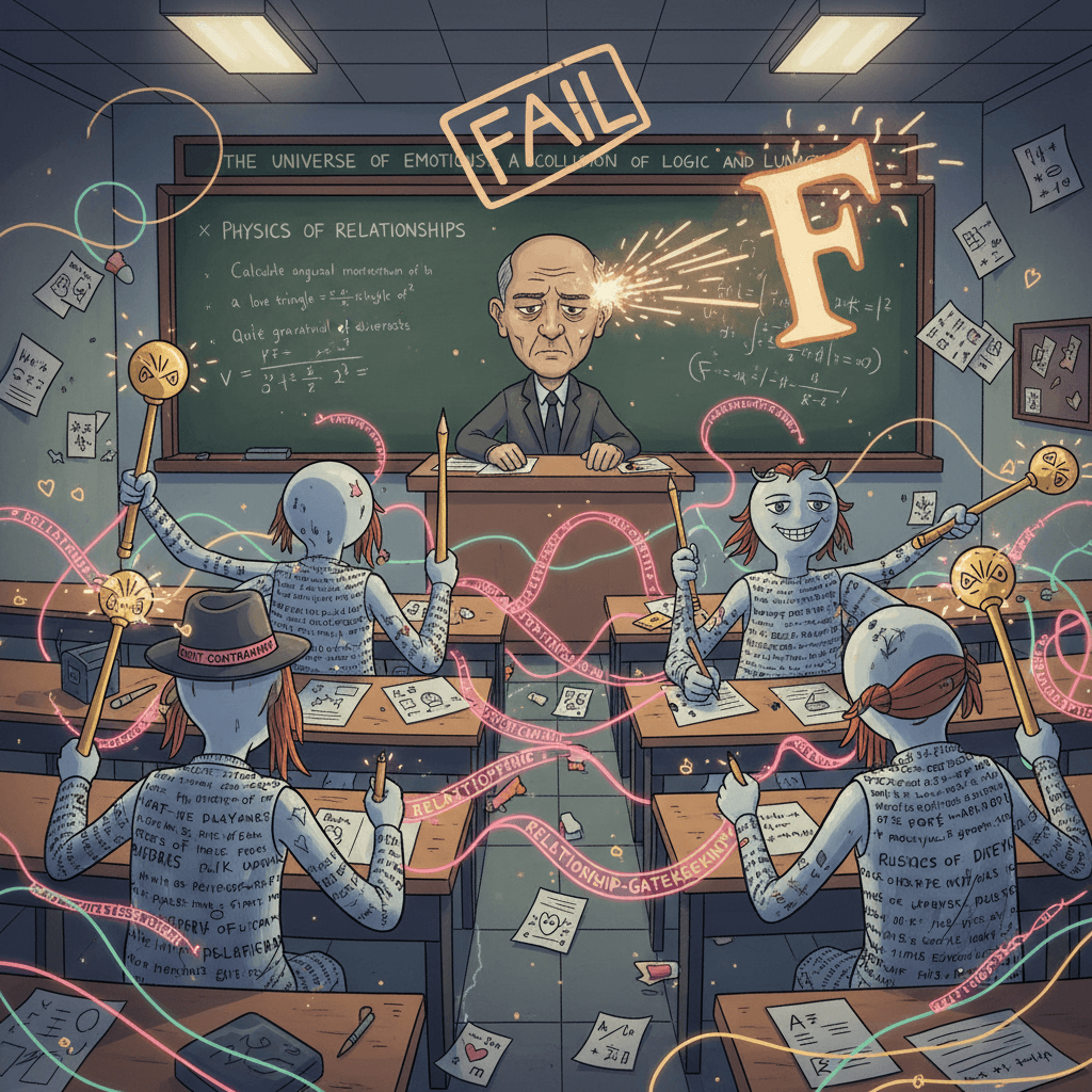 polyamory takes physics exam, confidently fails