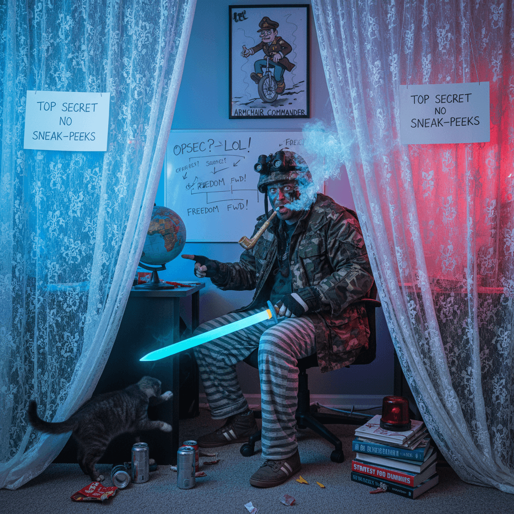 see-through curtains as SCIF, military cosplay gone wrong