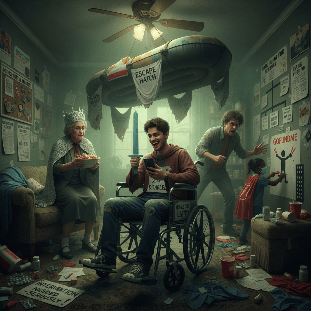 24-year disability LARP with suicide backup plan has multi-gen community