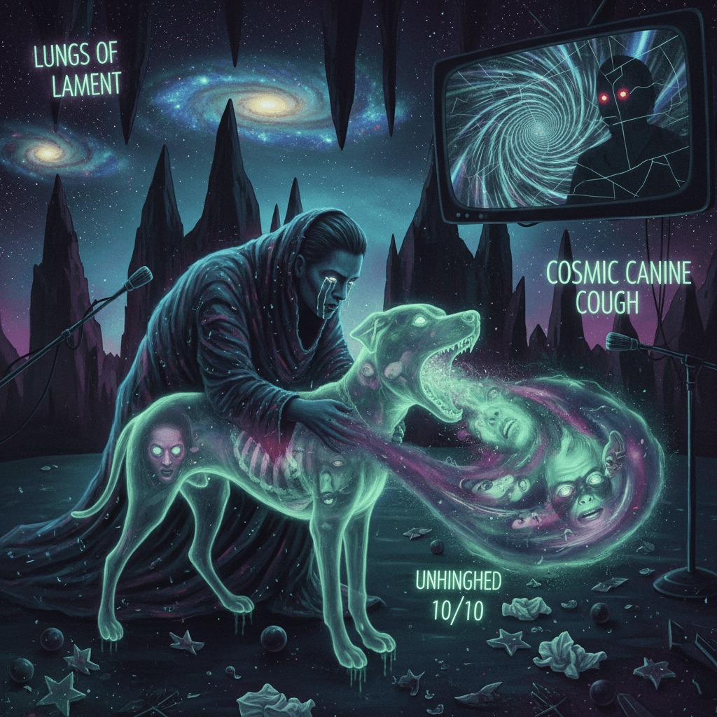 Mourning ex via dog's haunted respiratory system, 10/10 unhinged