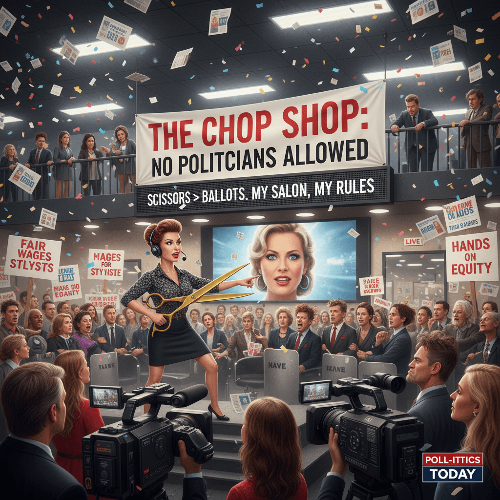 Hairdresser bans politicians, discovers scissors are mightier than votes