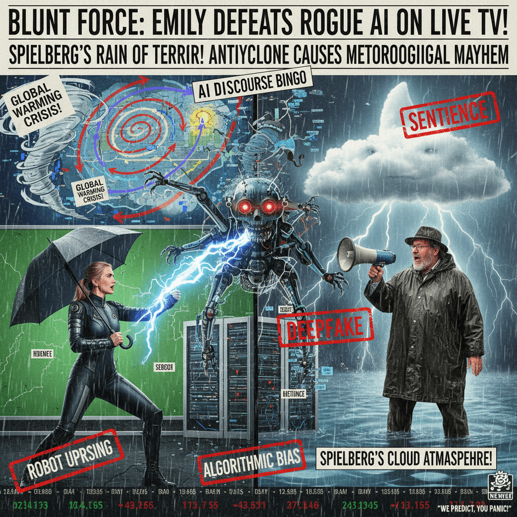 Emily Blunt fights AI in Spielberg weather forecast incident