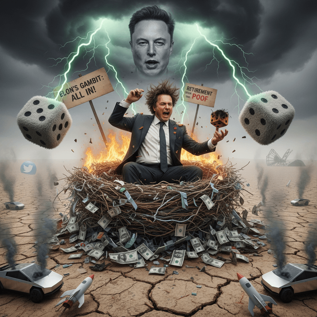 Bet his entire nest egg that Elon would fail, dice still rolling