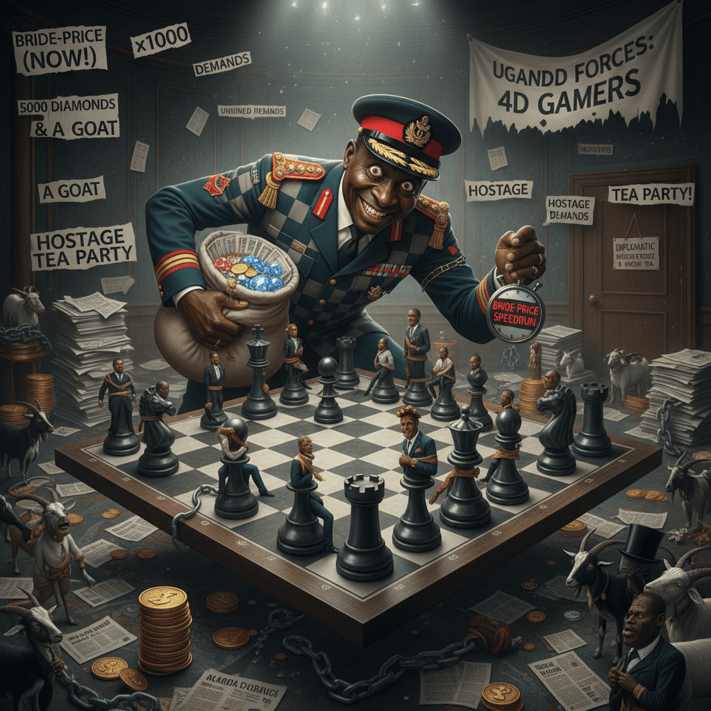 Uganda's military chief plays 4D chess with extortion & human trafficking