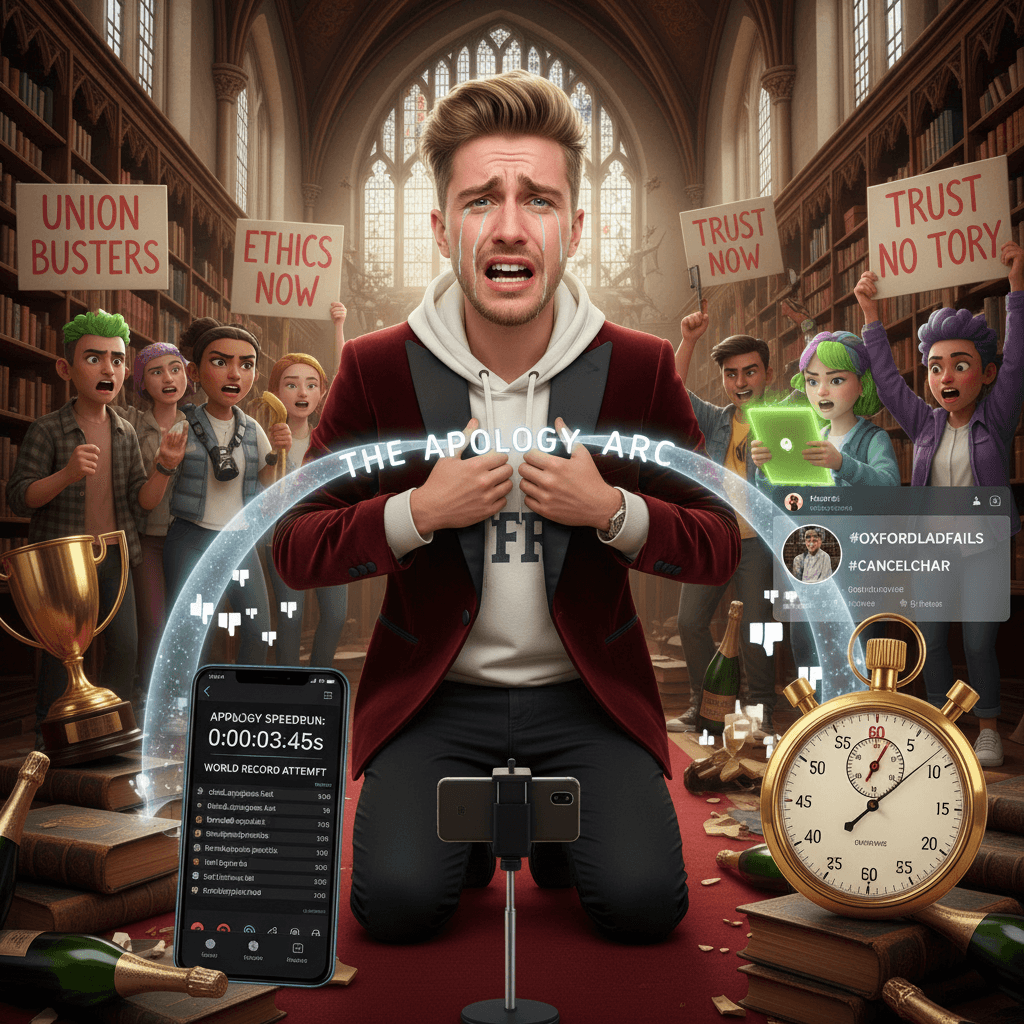 oxford elitist discovers consequences exist, apologizes at record pace