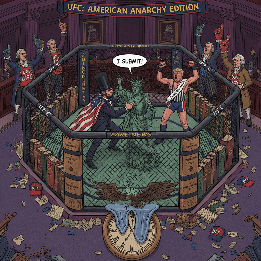 UFC octagon goes constitutional, democracy now has a submission hold