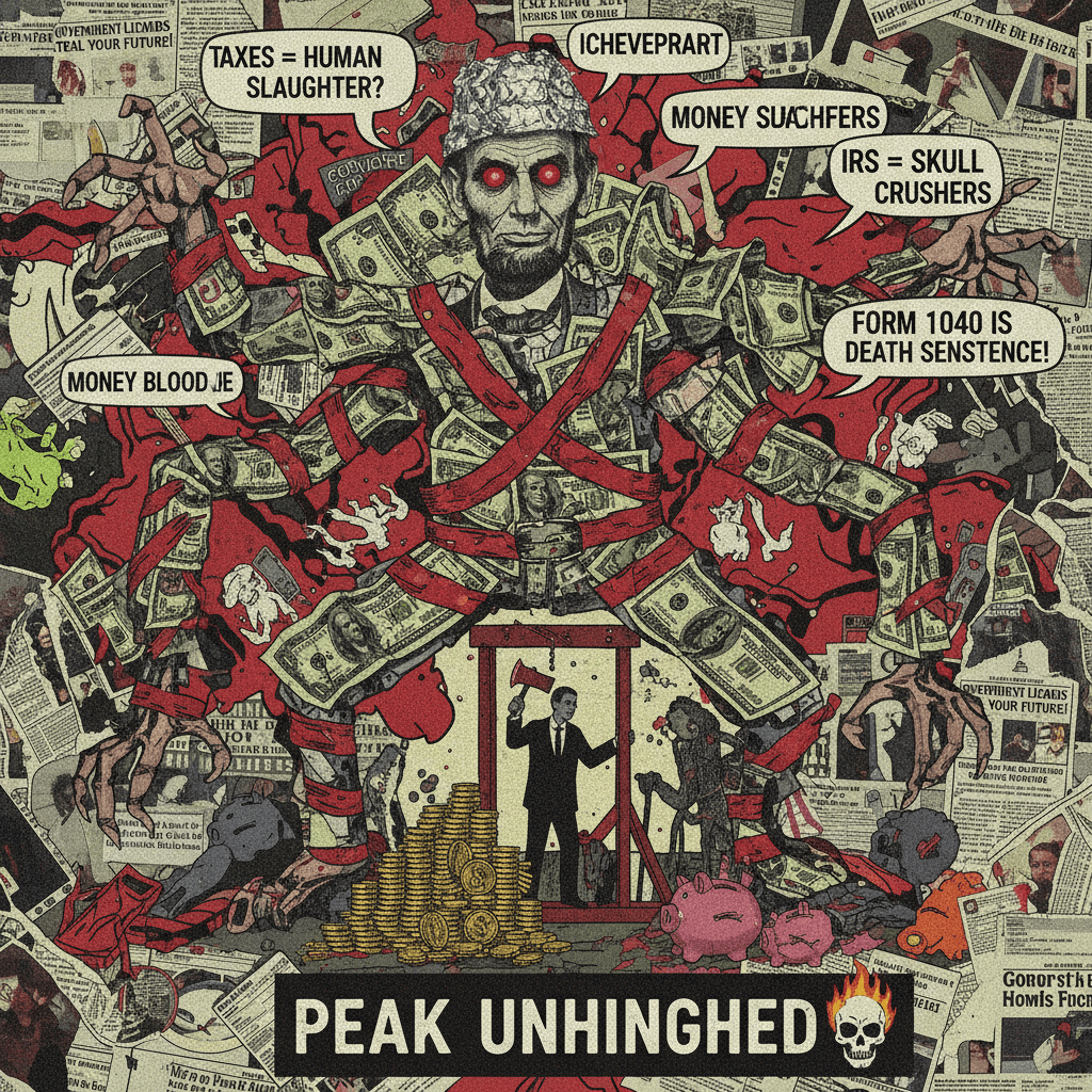 Peak unhinged: your taxes visualized as a crime against humanity