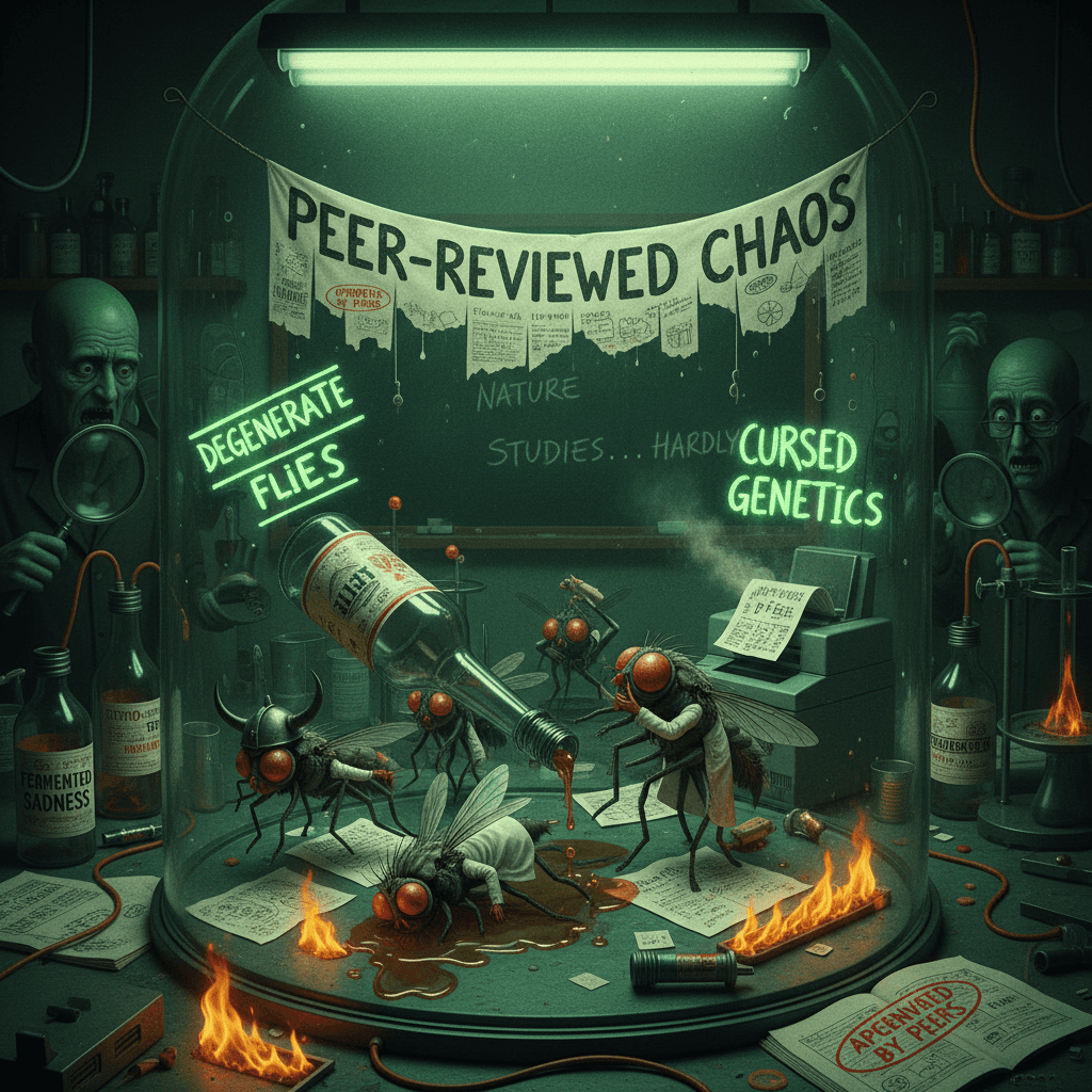 Peer review approves: lonely fruit flies hit the bottle