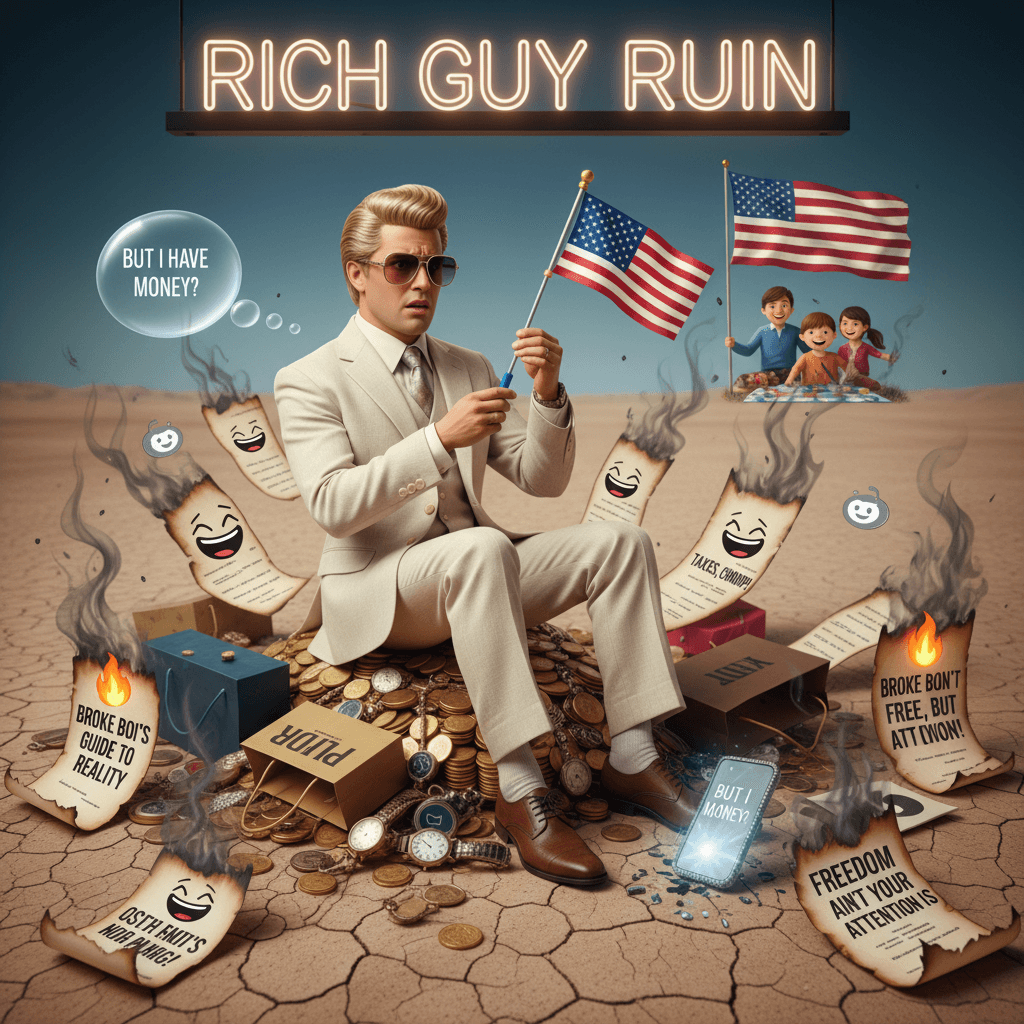 Rich guy learns what 'freedom' costs, gets demolished in replies