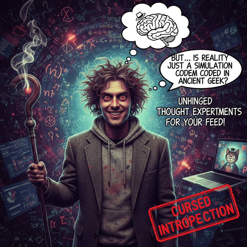 Deep stare + deep question = unhinged academic content vibes