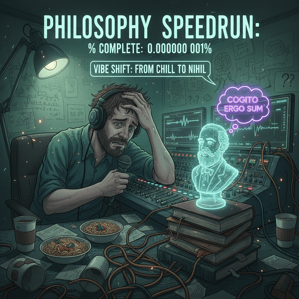 guy discovers descartes between mic tests, immediately regrets it