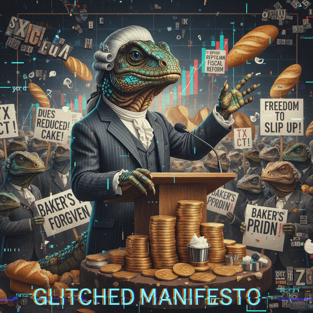 lizard people demand tax cuts, baker's pardon, typos mandatory