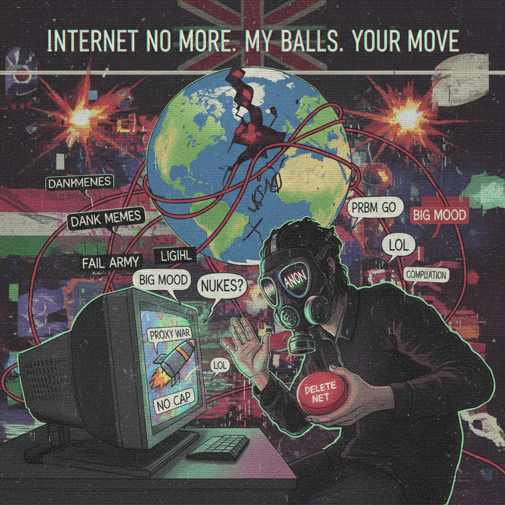 Unhinged threat to delete the internet over hypothetical missile posting