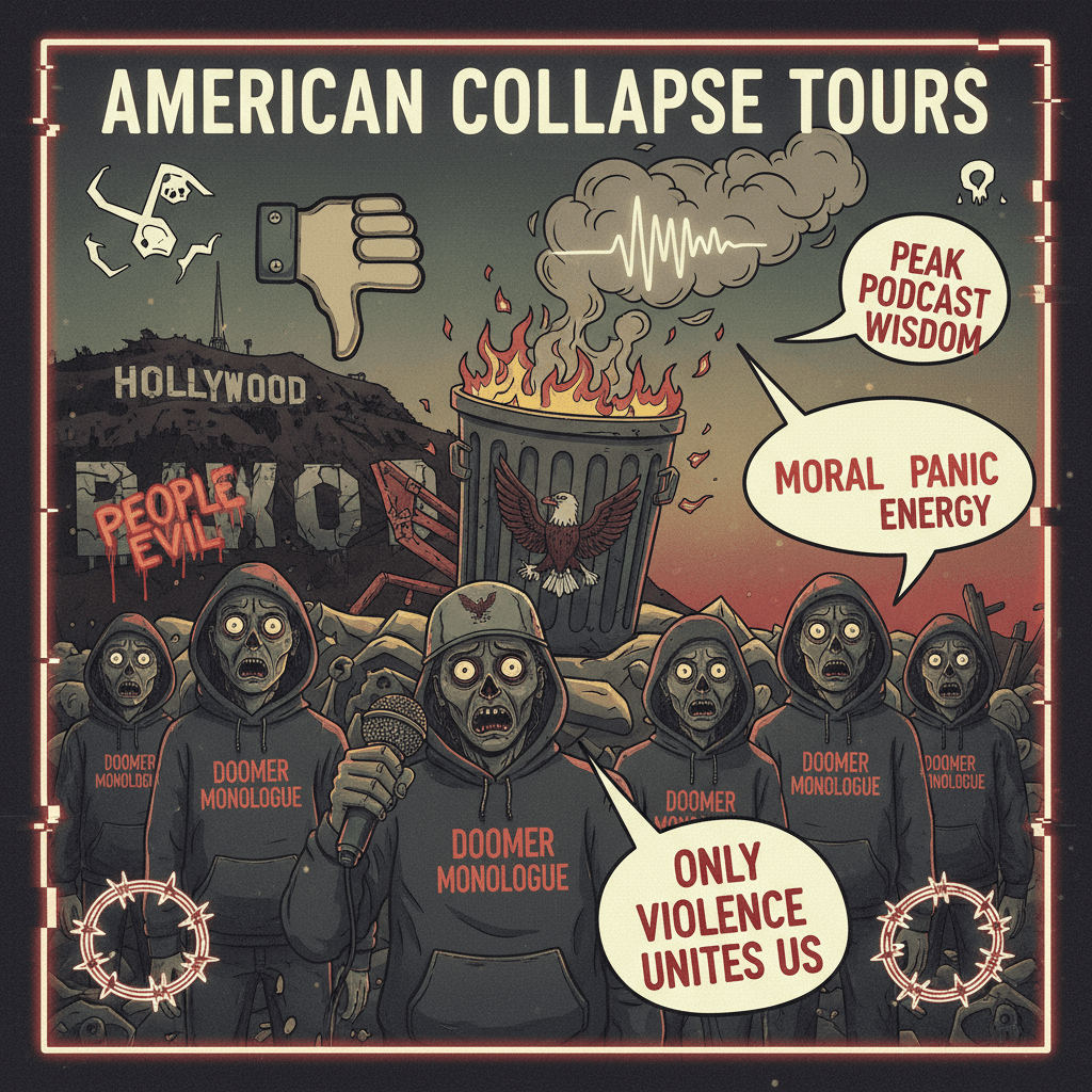 America bad, people evil, only violence unites us—peak podcast wisdom