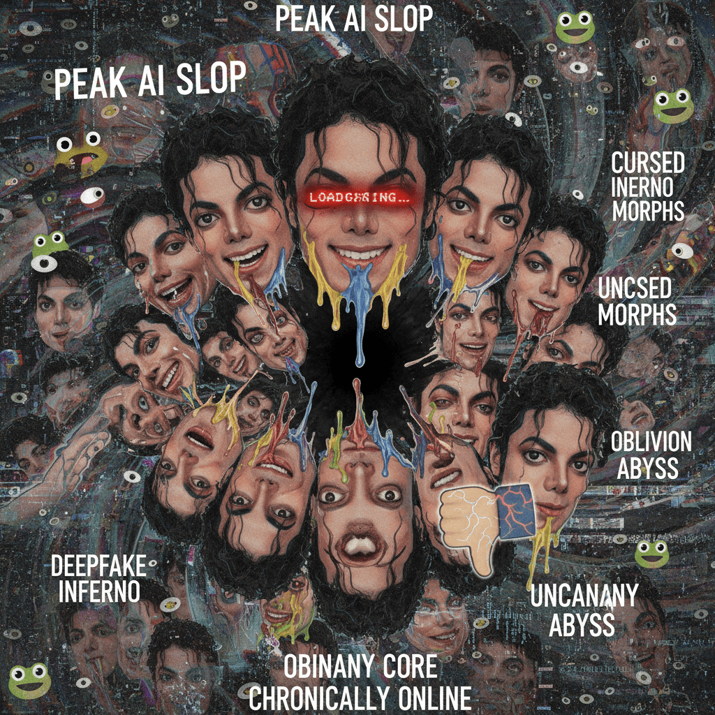 MJ face-swapped into oblivion, peak AI slop energy