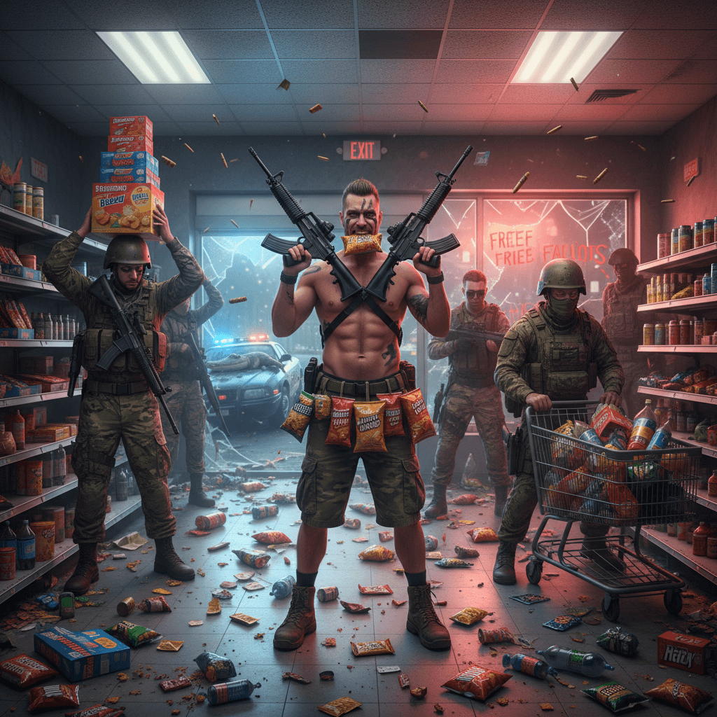 bro brought a militia to grab snacks