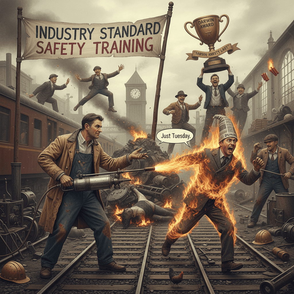 Railway worker claims setting colleague ablaze is just 'industry standard'
