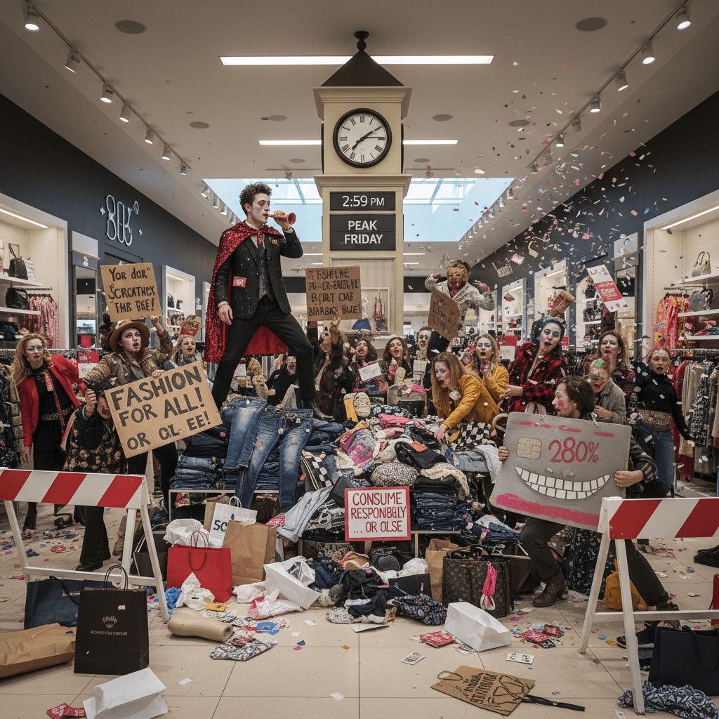 Nothing says activism like storming a fashion retailer during peak consumerism