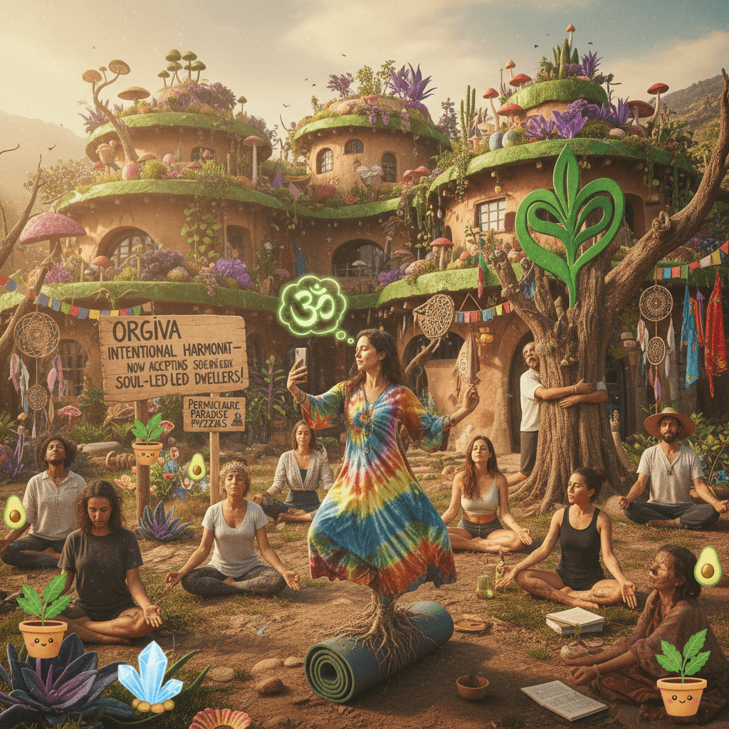 Orgiva housing request with permaculture flavor text and yoga mat emoji