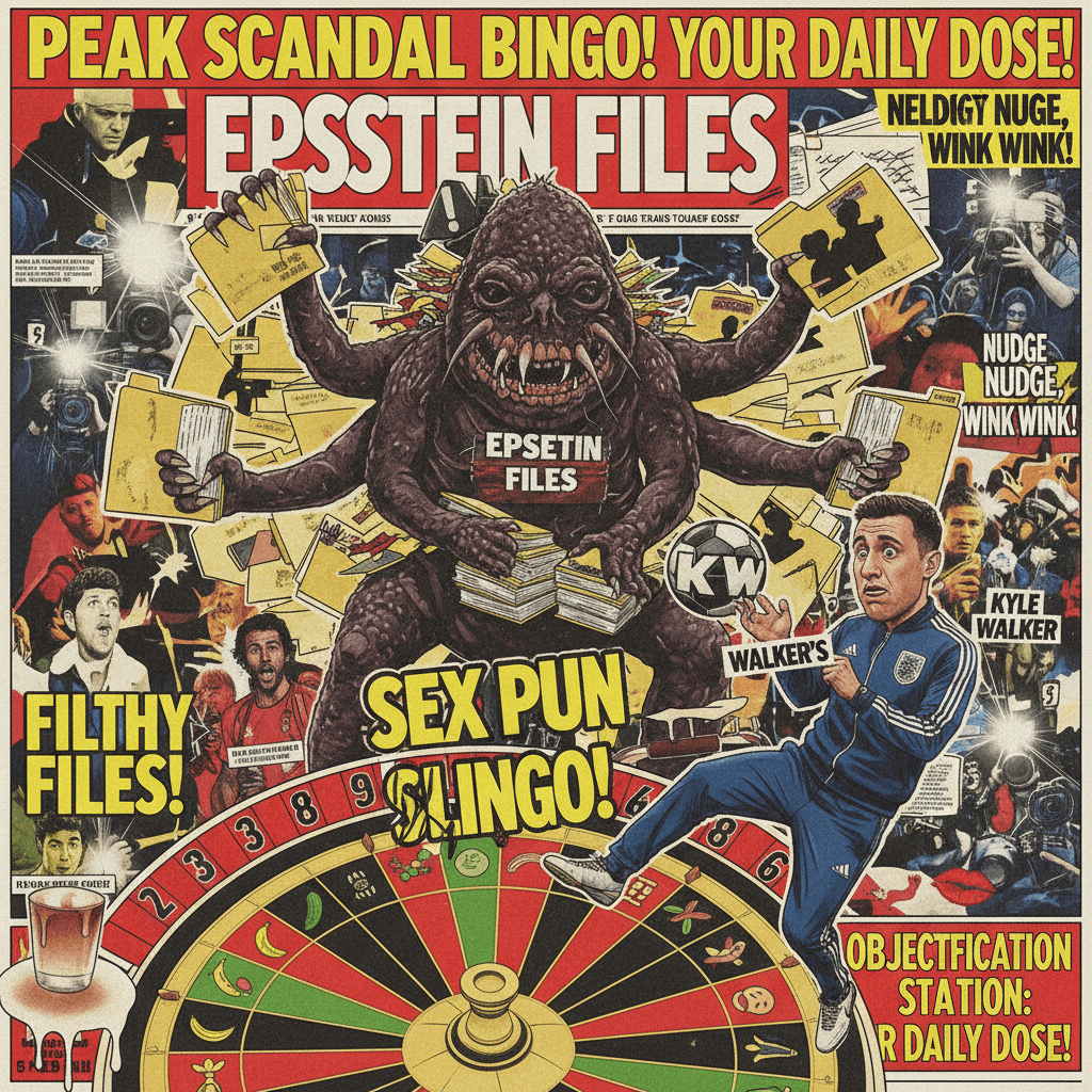 Peak tabloid chaos: Epstein files meet Kyle Walker gossip & sex puns