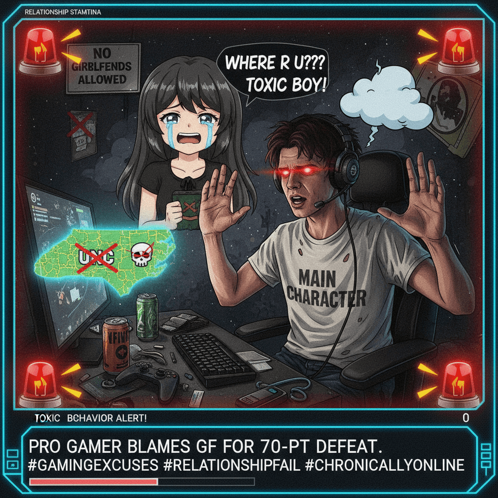 bro blamed his 70-point loss on girlfriend location drama after selling unc 💀