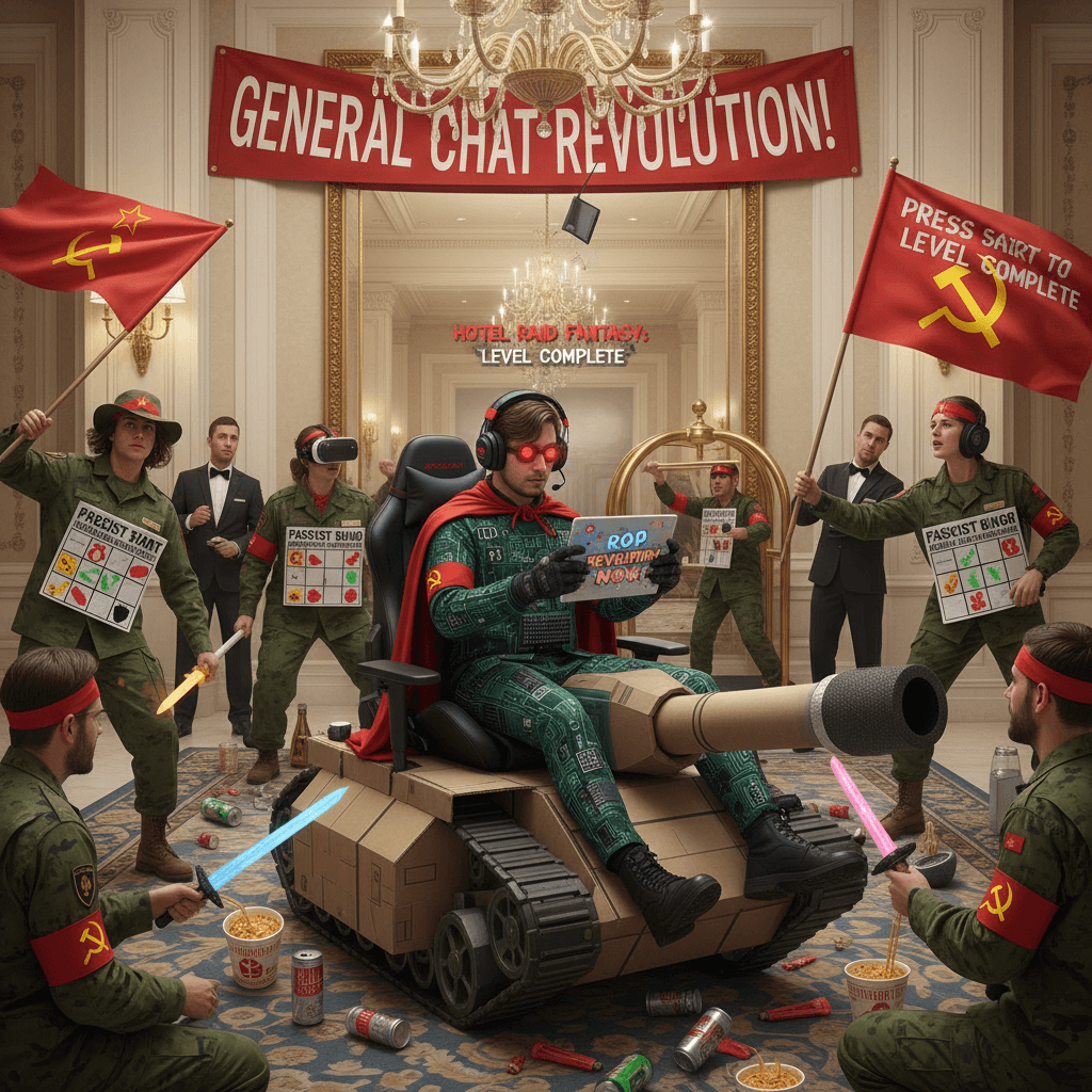 local redditor storms hotel, sparks revolution from gaming chair