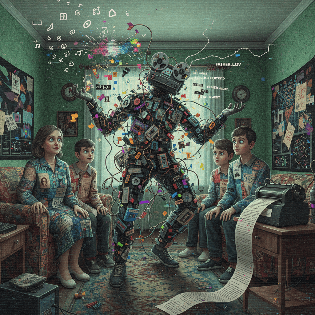 dad's having a stroke via corrupted audio files, family watches confused