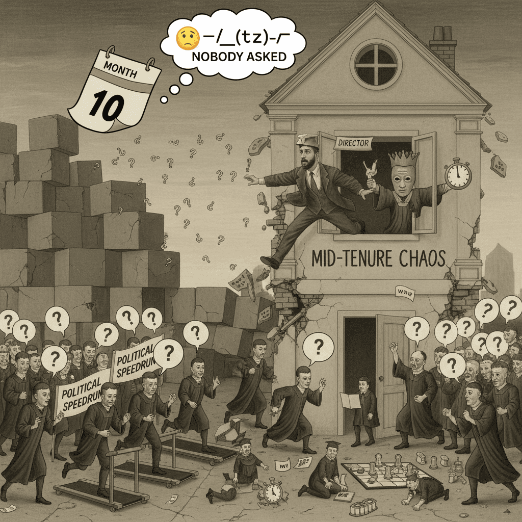 Director fired after 10 months, nobody asked why