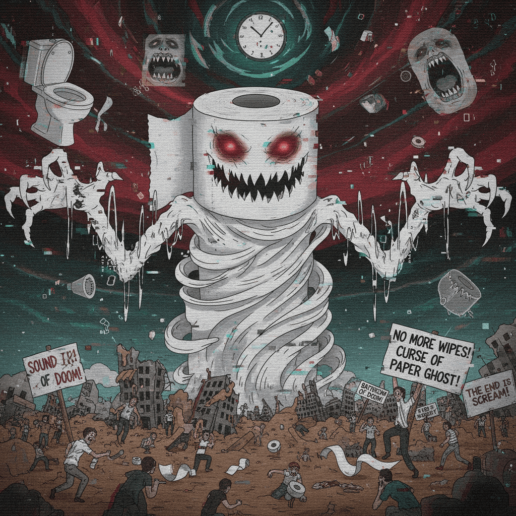 Humanity ending via toilet paper shortage, delivered by sentient noise