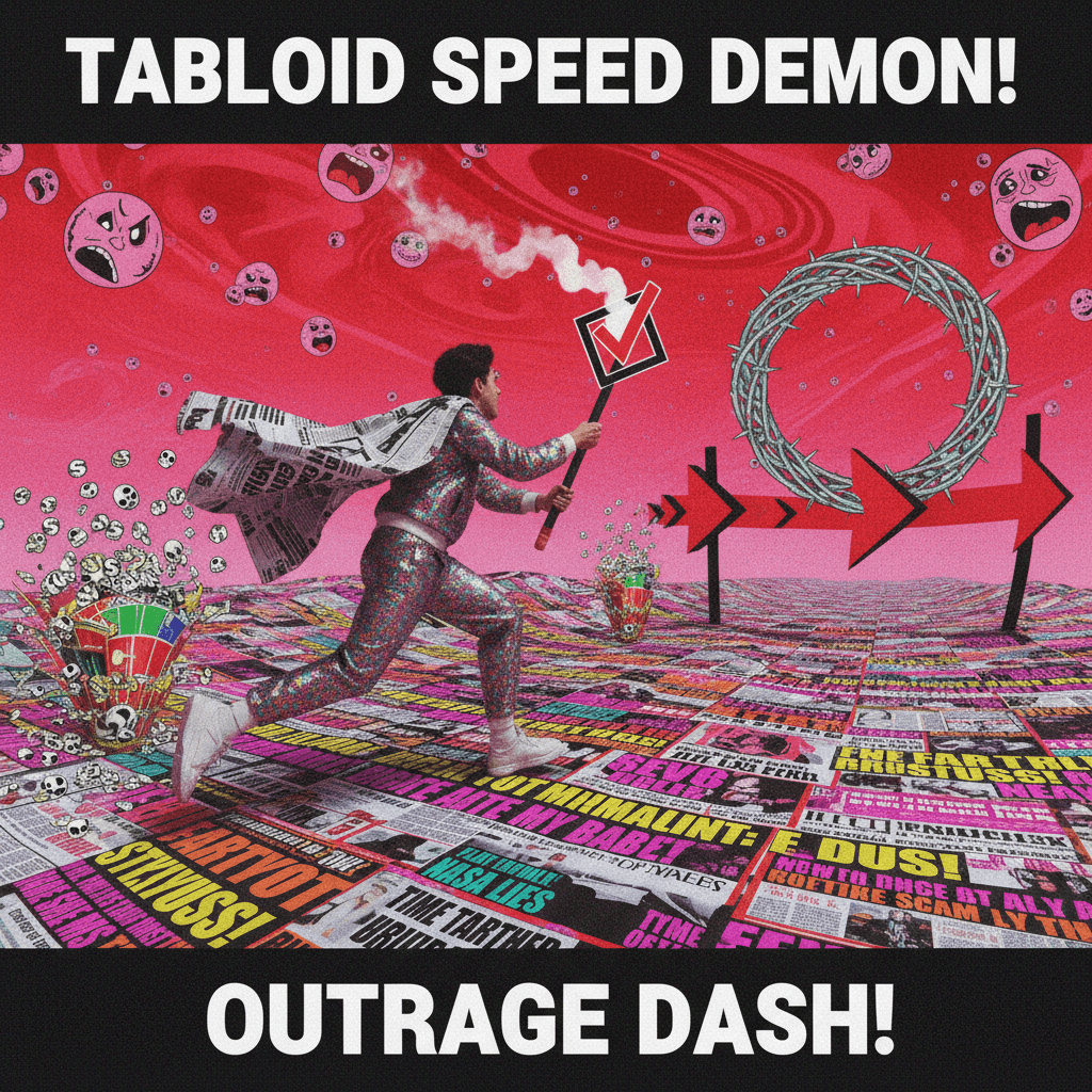 Tabloid headline speedrun: tick all the boxes for maximum outrage engagement