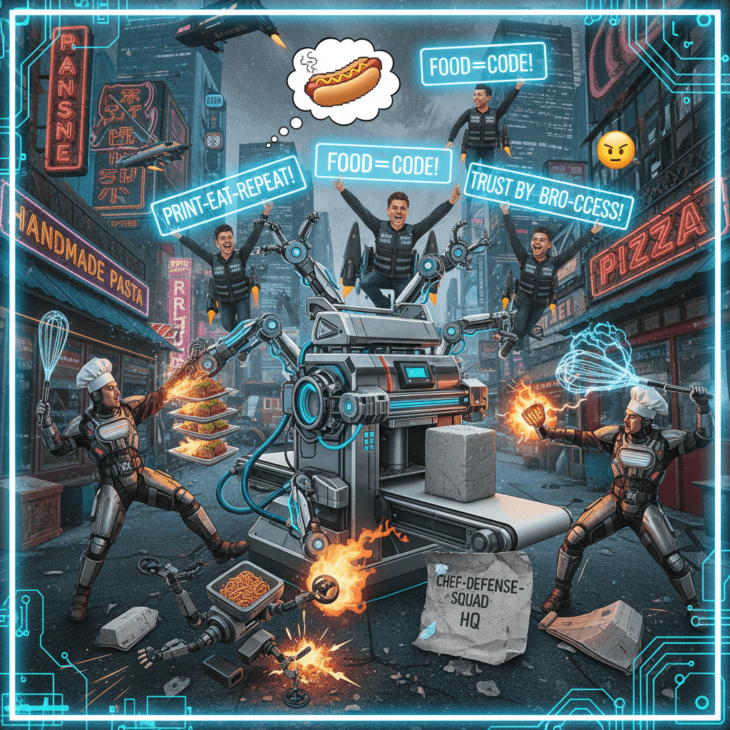 food printer won't kill restaurants, trust me bro
