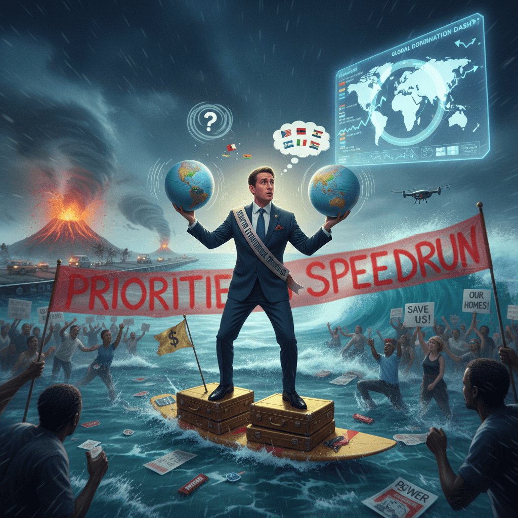 senator forgets which country he represents mid-hurricane