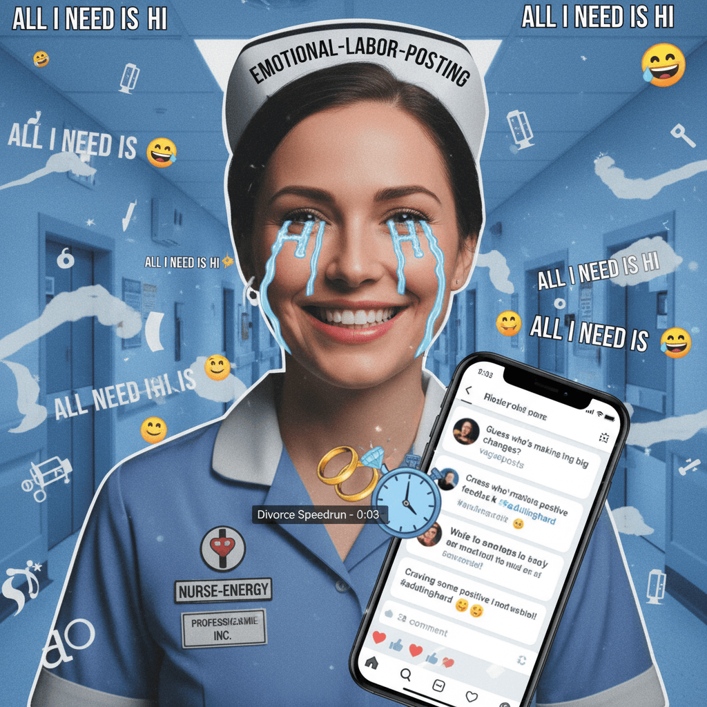 Vagueposts about needing validation while maintaining professional smile