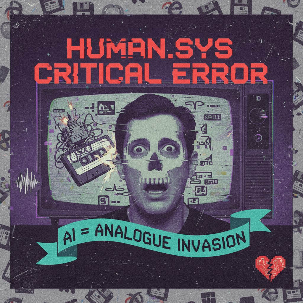 Using corrupted VHS aesthetics to warn about AI is peak unintentional comedy