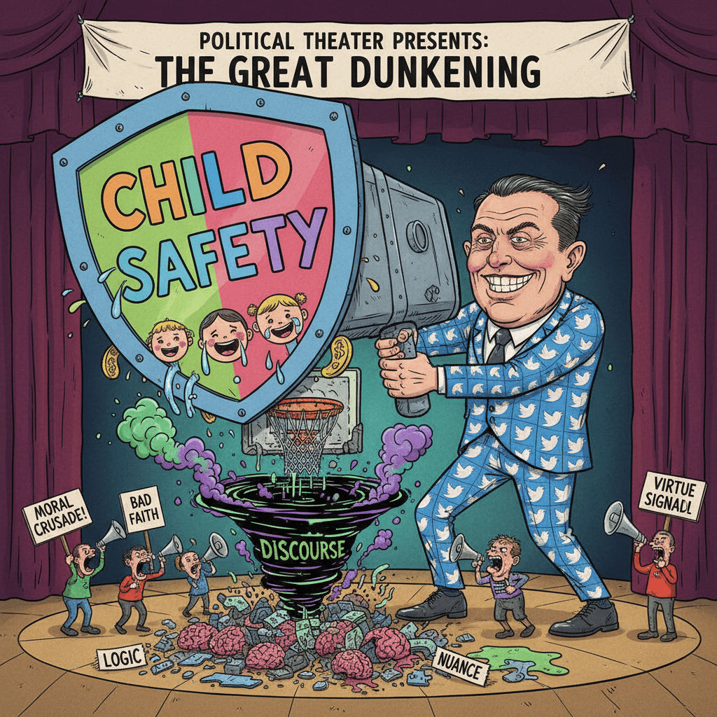 Weaponizing child safety for Twitter dunks, peak discourse