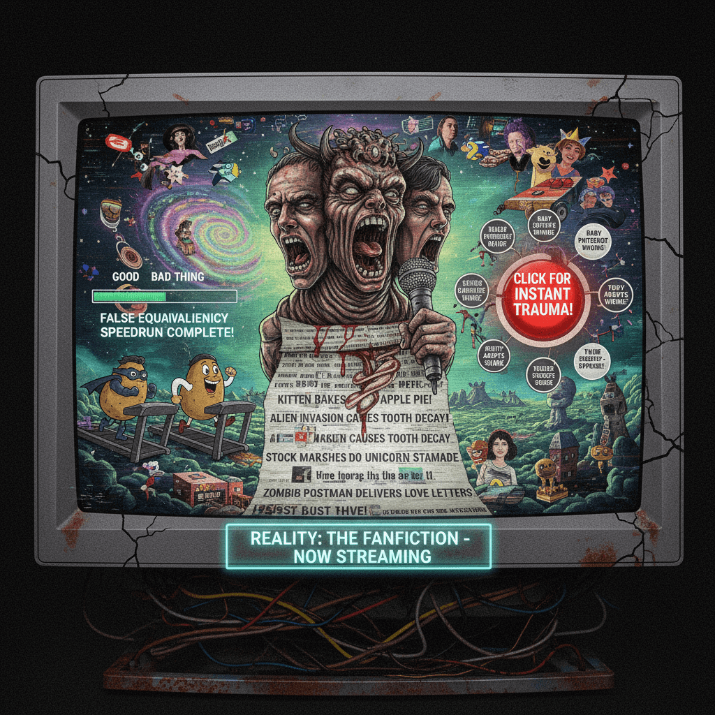 fabricated horror show masquerading as news cycle recap