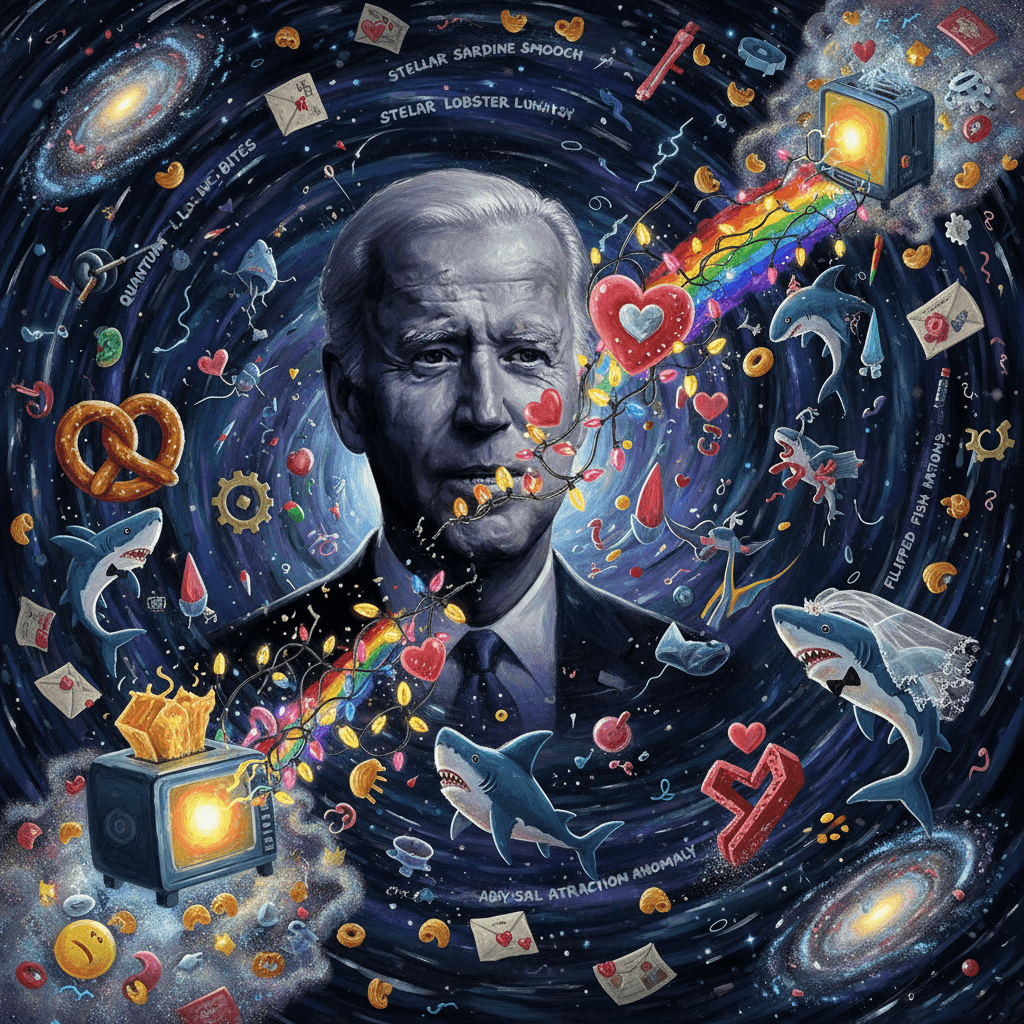 Biden's black hole twin vibes with scrambled shark romance energy
