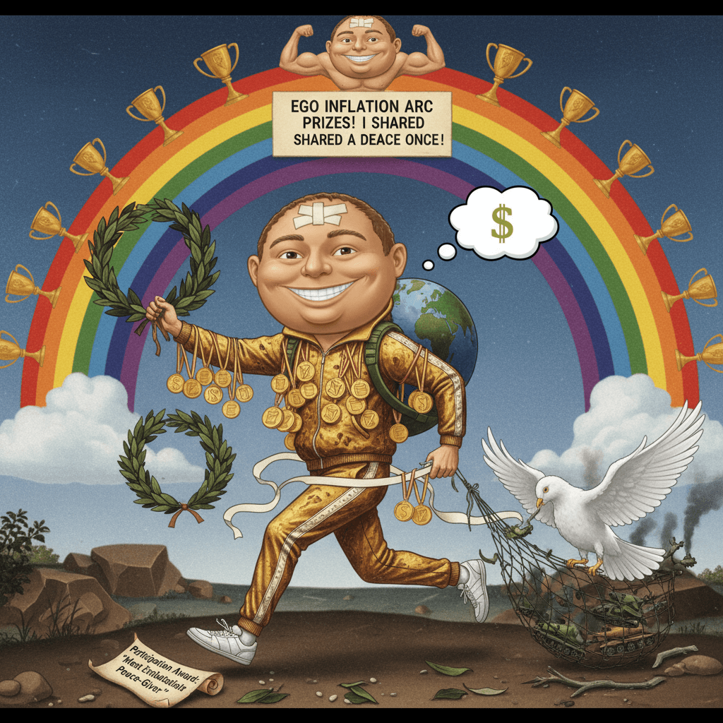 Man casually requests multiple Nobel Prizes for being generous with peace