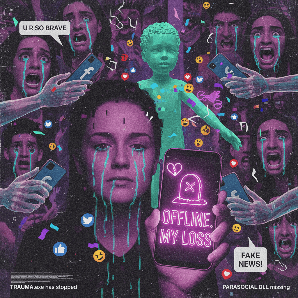 using death of child as social media absence notice