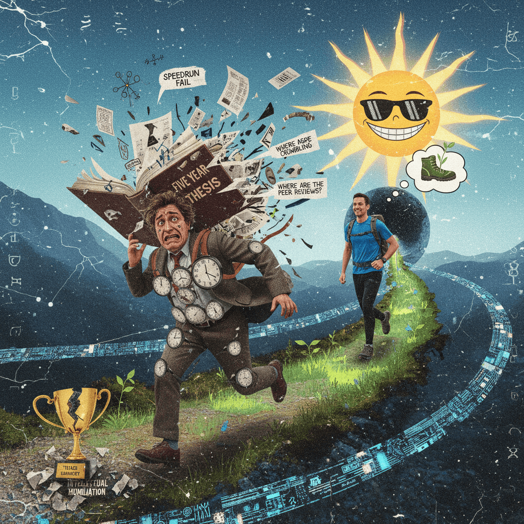 five year thesis vs one hiking trip speedrun