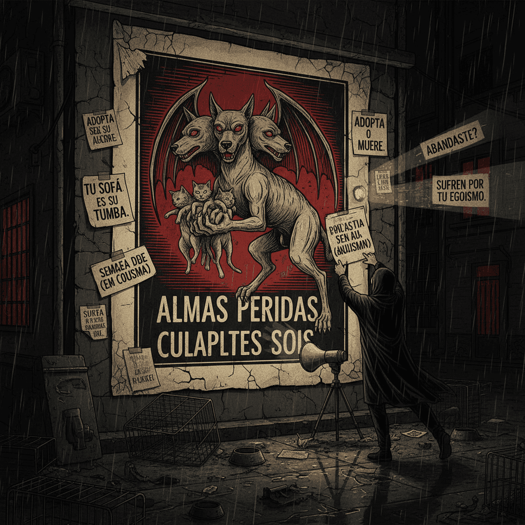 Accidentally dramatic animal shelter PSA goes full grimdark poster energy