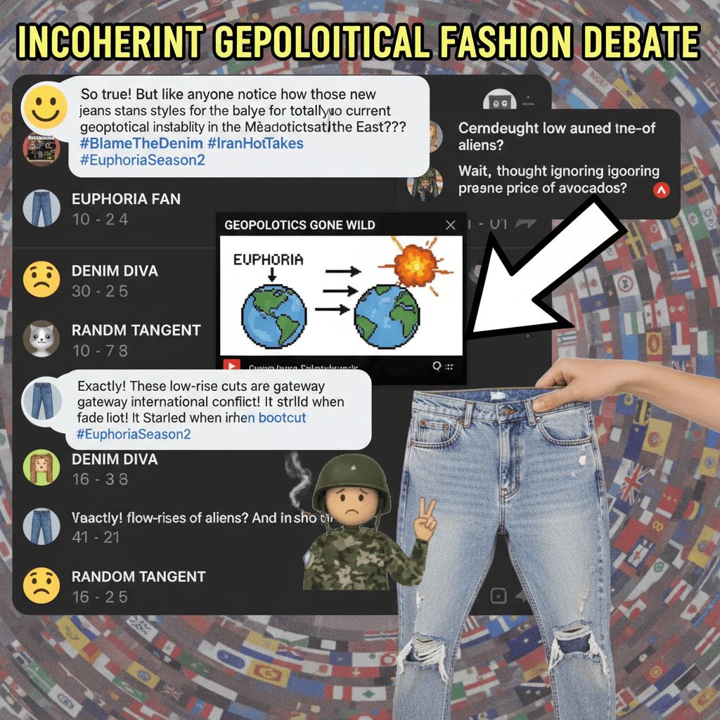 euphoria discourse derails into iran hot takes, blames jeans