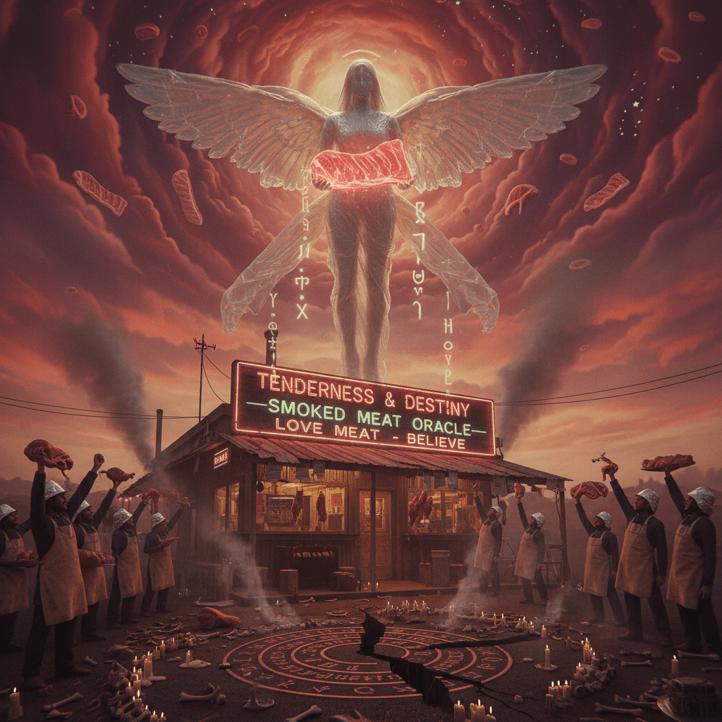 saran wrap angel blesses your rib shack with romantic meat prophecy