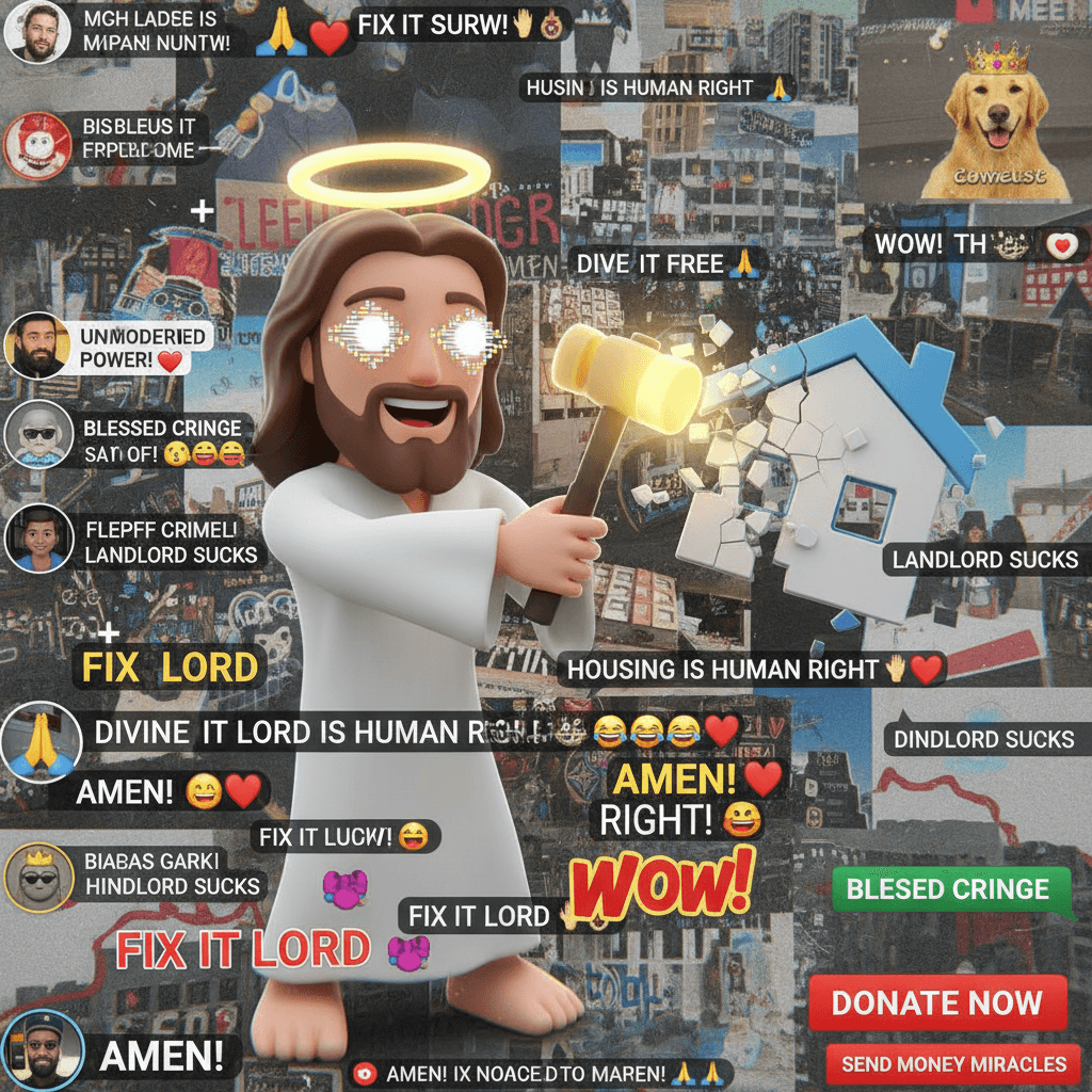 Jesus Jesus Jesus wow amen fix housing - peak unmoderated chat energy